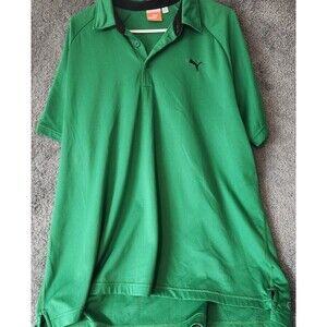 Puma Casual Pull Over Polo Shirt Mens Size XXL Green Classic Collar Lightweight
